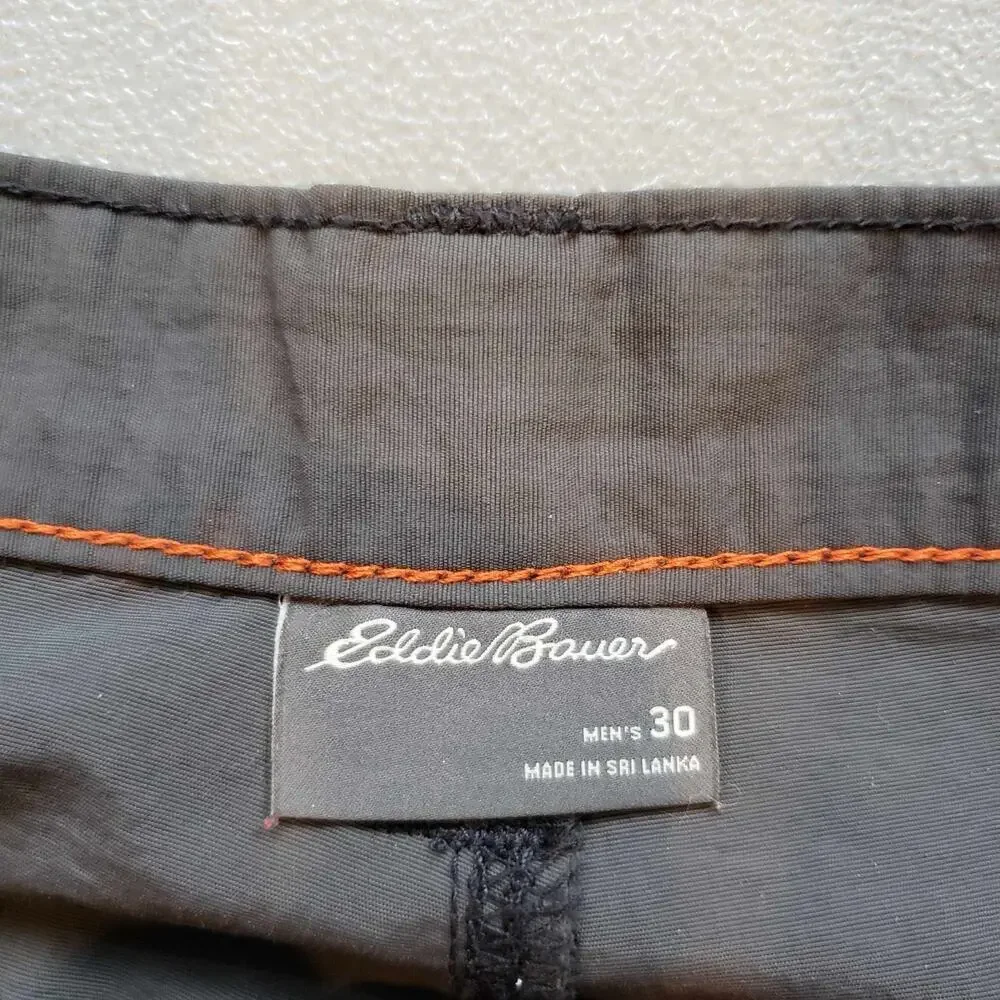 Eddie Bauer Shorts Men's Size 30 Gray Flat Front Hiking Nylon 10” Inseam